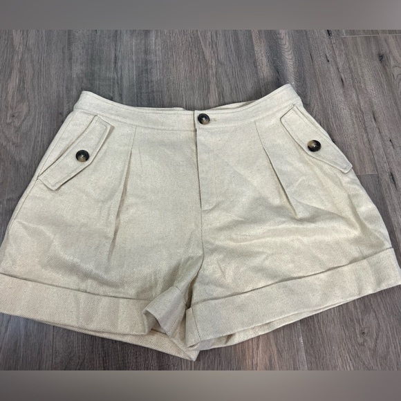 L'AGENCE safari cotton & linen shorts NWT size 14 - Picture 7 of 8